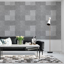 Cargar imagen en el visor de la galería, Papel tapiz liso cuadros de concreto