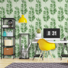 Cargar imagen en el visor de la galería, Papel tapiz hojas con fondo verde