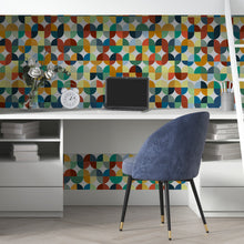 Cargar imagen en el visor de la galería, Papel tapiz liso con figuras geométricas de colores
