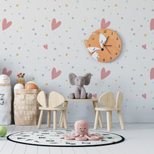Cargar imagen en el visor de la galería, Papel tapiz con lunares de colores y corazones