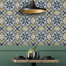 Cargar imagen en el visor de la galería, Papel tapiz mosaico circulos y flores