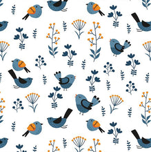 Cargar imagen en el visor de la galería, Papel tapiz aves y hojas