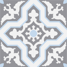 Cargar imagen en el visor de la galería, Papel tapiz mosaico en azul y gris