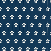 Cargar imagen en el visor de la galería, Papel tapiz azul con flores blancas