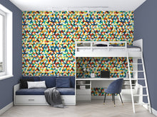 Cargar imagen en el visor de la galería, Papel tapiz liso con figuras geométricas de colores