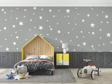 Cargar imagen en el visor de la galería, Papel tapiz fondo gris con estrellas
