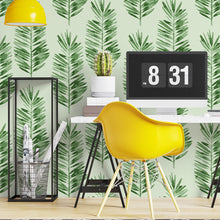 Cargar imagen en el visor de la galería, Papel tapiz hojas con fondo verde
