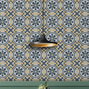 Papel tapiz mosaico circulos y flores