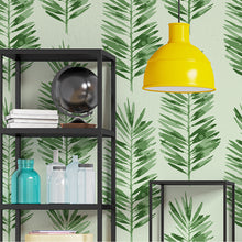 Cargar imagen en el visor de la galería, Papel tapiz hojas con fondo verde
