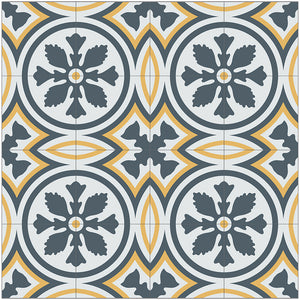 Papel tapiz mosaico circulos y flores