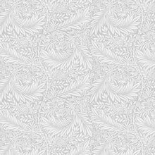 Cargar imagen en el visor de la galería, Papel tapiz fondo gris hojas blancas
