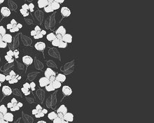 Cargar imagen en el visor de la galería, Papel tapiz fondo oscuro flores blancas
