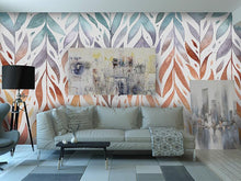 Cargar imagen en el visor de la galería, Papel tapiz hojas verticales de colores
