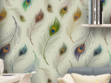 Cargar imagen en el visor de la galería, Papel tapiz plumas de pavoreal
