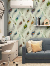 Cargar imagen en el visor de la galería, Papel tapiz plumas de pavoreal
