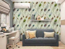 Cargar imagen en el visor de la galería, Papel tapiz plumas de pavoreal
