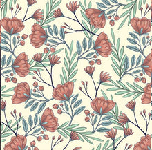 Cargar imagen en el visor de la galería, Papel tapiz flores dibujadas
