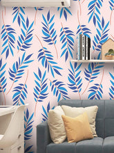 Cargar imagen en el visor de la galería, Papel tapiz hojas verticales azules
