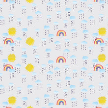 Cargar imagen en el visor de la galería, Papel tapiz de nubes con gotitas y arcoiris

