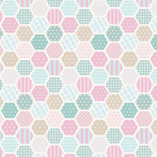 Cargar imagen en el visor de la galería, Papel tapiz hexágonos con patrones de colores
