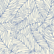 Cargar imagen en el visor de la galería, Papel tapiz beige con hojas azules
