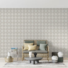 Cargar imagen en el visor de la galería, Papel tapiz fondo gris con patrón de cruz
