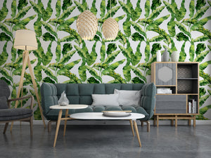 Papel tapiz hojas verdes